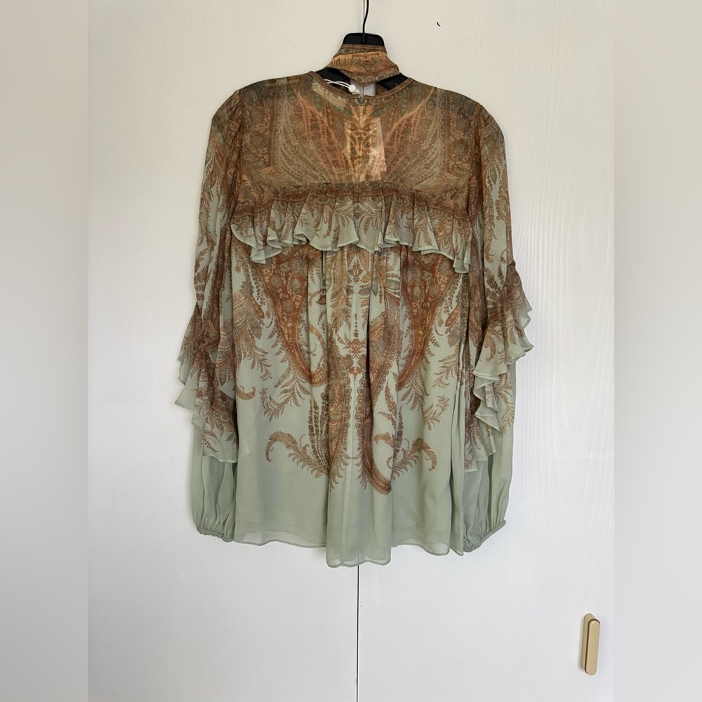Zimmermann Memento Flutter Paisley  Bow Top In Mint Paisley Various sizes - Picture 7 of 16